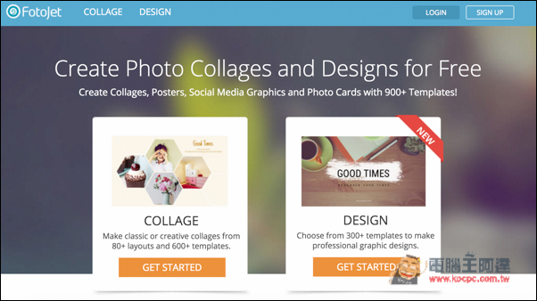 沒有設計底子也能製作高質感的海報、拼貼、卡片　內建上百個免費樣版的Fotojet線上服務 - 電腦王阿達