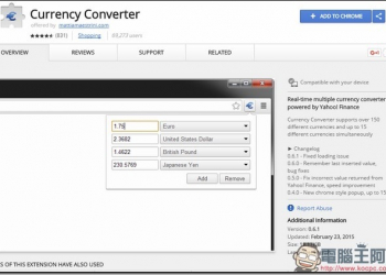 跨國網路購物的好幫手　《Currency Converter》幫你快速換算網頁上的各國幣值 - 電腦王阿達