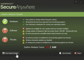 電腦大體檢工具- 「Webroot System Analyzer」