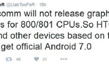 採用高通S800、S801處理器裝置無緣升級Android 7.0