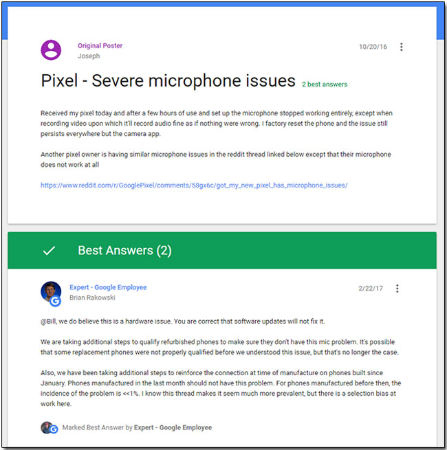Google Pixel 災情頻傳，不只過去的軟體問題，這回連麥克風都故障 - 電腦王阿達
