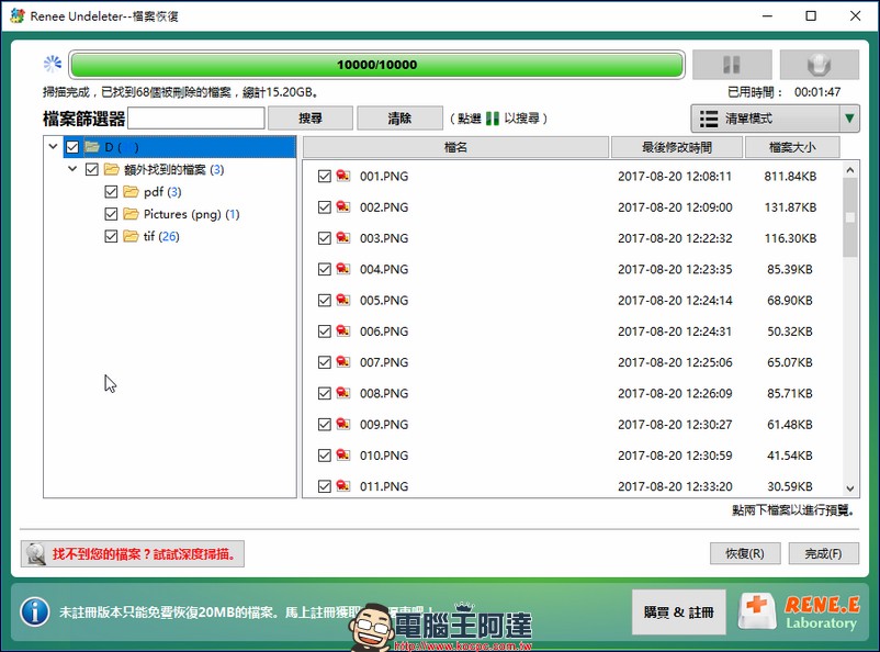 支援雙平台的檔案救援軟體 Renee Undeleter ，幫你找回在系統內因為被刪除或格式化的回憶 - 電腦王阿達