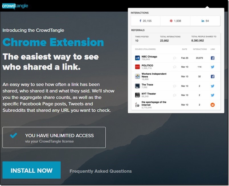 CrowdTangle Link Checker