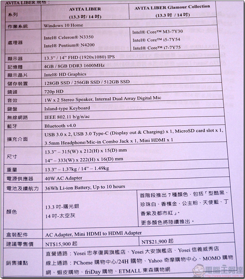 AVITA LIBER 筆電雙 12 在台上市，繽紛多彩前所未見 - 電腦王阿達