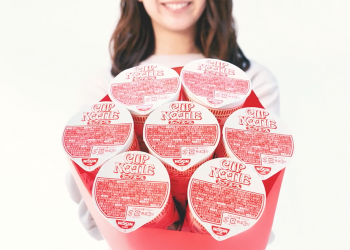 迎接西洋情人節 ， 日清食品 推出應景「世界第一的泡麵花束」！