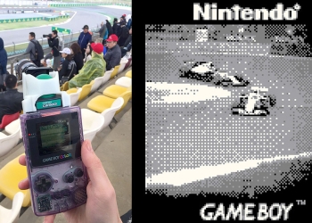 車迷以 GameBoy 相機 搭配手機用望遠鏡頭拍攝 F1 賽事
