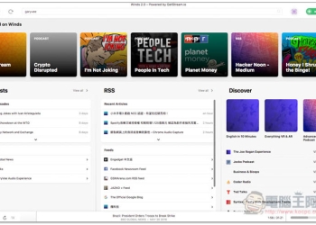 Winds 整合 Podcasts 與 RSS 功能的免費工具 支援 Windows、Mac、Linux - 電腦王阿達