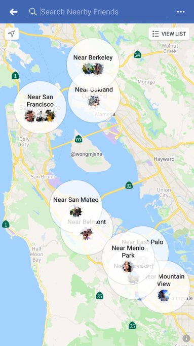 Facebook Nearby Friends Map