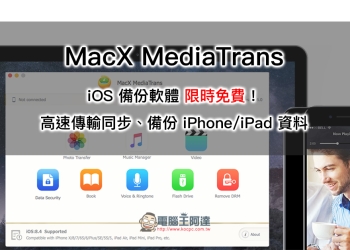MacX MediaTrans 限免 ！輕鬆同步/備份 iOS 資料，價值 1,800 元、活動只到 10/15