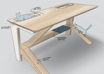 貓奴們注意 ！國外推出一款讓「喵皇」能盡情玩樂的工作桌