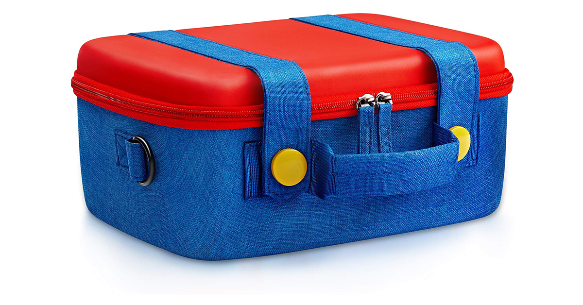 Nintendo Switch 超級瑪利歐造型旅行包，讓 Switch 玩家能將所有遊戲配件一次裝進去！