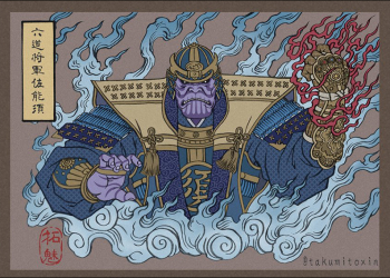 《復仇者聯盟：終局之戰》 日本浮世繪版本插畫，日式風格重新詮釋英雄角色（無雷）