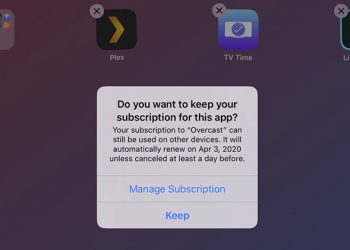 iOS 13 在你刪除訂閱期間的 App 服務時，將發出貼心提醒