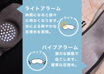 搭載發光喚醒功能「 鬧鐘眼罩 」 不用再怕眼罩戴上睡過頭
