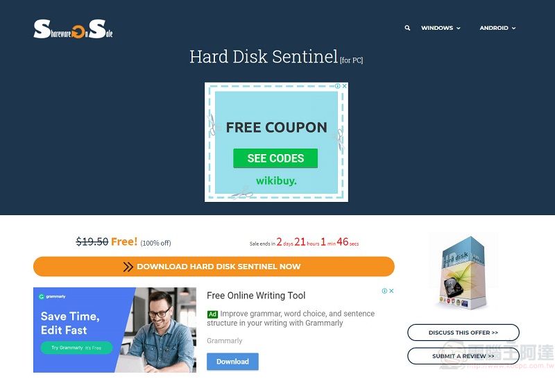 硬碟健檢監控軟體 「 Hard Disk Sentinel 」5.40版 限時免費提供下載 - 電腦王阿達