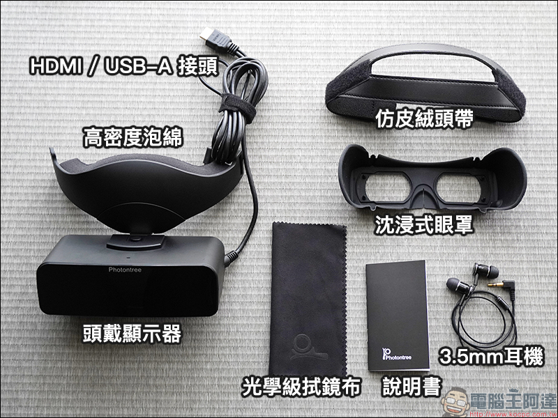 PHOTONTREE X 頭戴式顯示器 開箱動手玩：首創雙光學設計，將 800吋電影院直接戴頭上！ - 電腦王阿達