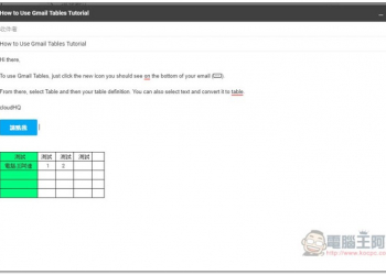Gmail Tables by cloudHQ 賦予 Gmail 擁有插入表格、超連結按鈕功能的免費擴充外掛 - 電腦王阿達