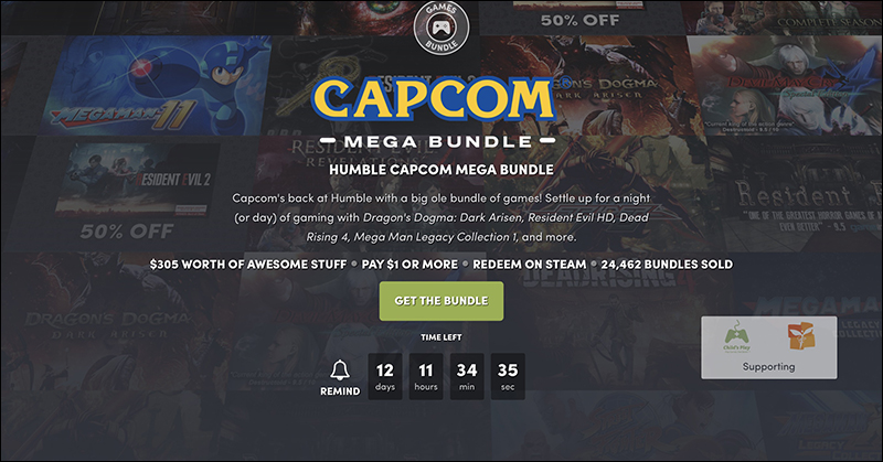 CAPCOM 系列慈善同捆包限時活動，價值 1,316 元遊戲只要約 30 元就能入手！ - 電腦王阿達