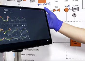 Tesla 魔改車輛零件打造呼吸器 （沒錯，螢幕是 Model 3 的 XD ）