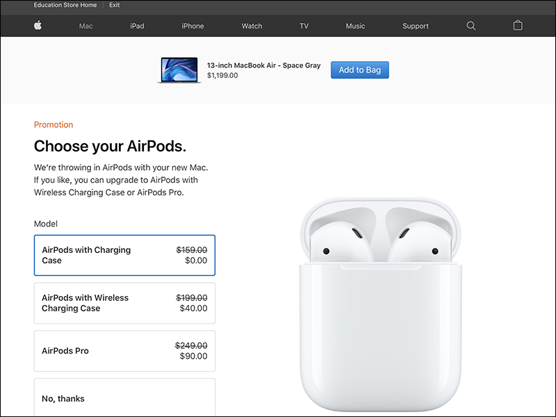 Apple 美國官網推 Back to School 2020 返校日教育優惠，今年改送 AirPods 藍牙耳機 - 電腦王阿達