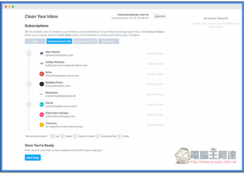 Unsubscriber by Polymail 一鍵掃描信箱中的所有廣告信，輕鬆管理與取消訂閱，讓你的信箱更乾淨