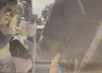 妹子跳上 Model Y 車頭合照造成車損，車主貼網斥責「哨兵」應該要更有用處