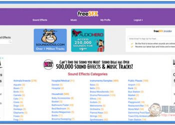 freeSFX 提供超過 50 首配樂、音效免費素材，個人與商用皆可
