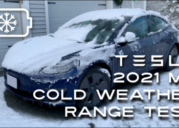 外國 YouTuber 進行 2021 新款 Tesla Model 3 寒冷冬季續航實測表現理想