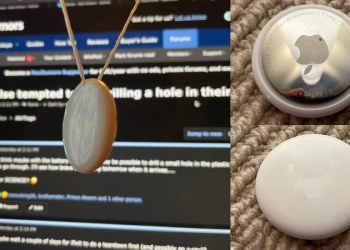 國外用戶將 AirTag 開了一個小孔，確實可行且能正常使用 - 電腦王阿達