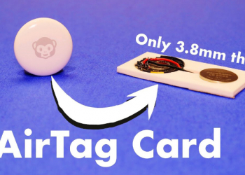國外神人成功將 AirTag 移植到 3.8mm 超薄卡片放入錢包，厚度只有原本不到一半！