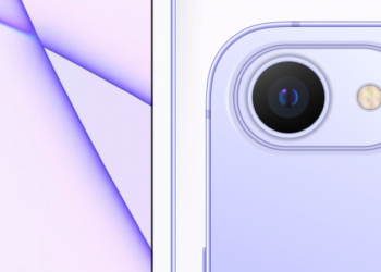 iPhone SE（2023） 概念設計圖，採居中打孔螢幕、白色螢幕邊框和多彩配色機身