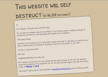 一個專為自我毀滅而存在的網站，算是療癒大家待在家的苦悶