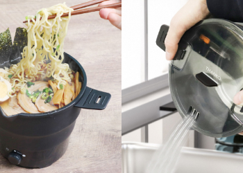 日本 THANKO 推出個人摺疊拉麵鍋：快速摺疊好收納、乾麵、湯麵都能煮，支持國際電壓超方便