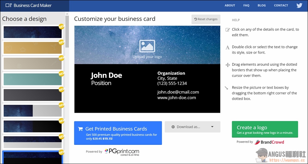 Business Card Maker 免安裝線上名片設計，簡單快速！ - 電腦王阿達