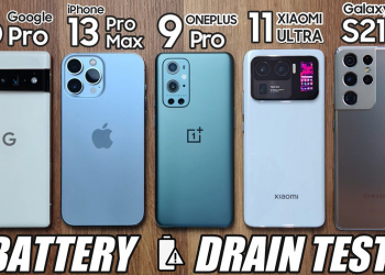 iPhone 13 Pro Max vs Pixel 6 Pro 、小米 11 Ultra、Galaxy S21 Ultra、OnePlus 9 Pro 電池消耗測試