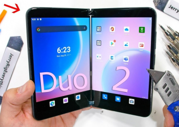 Microsoft Surface Duo 2 雙螢幕手機暴力測試！雖成功生存下來，但某一側外型彎曲的很明顯 - 電腦王阿達