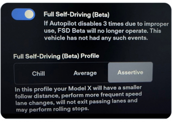 Tesla 自動輔助駕駛測試更激進的「Assertive」模式