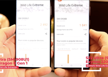 搶先實測報告顯示，Exynos 2200 的 GPU 效能慢 Snapdragon 8 Gen1 約 30%