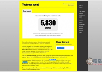 Test Your Vocab 測試你大概知道多少英文單字的免費工具，只需花費幾分鐘