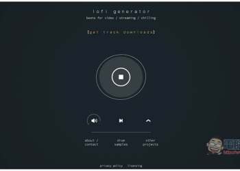 Lofi Generator 利用演算法來產生無版權免費音樂的線上工具，個人商用皆可，無須註明來源