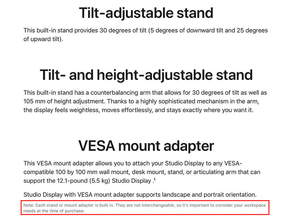 選購 Apple Studio Display 要注意，支架形式選定即無法自行替換 - 電腦王阿達
