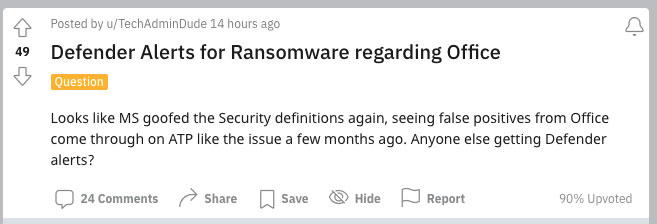 Microsoft Defender 將自家 Office 更新錯誤標記為勒索軟體活動 - 電腦王阿達
