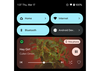 Android 13 通知列的音樂播放介面有了更豐富的功能（動眼看）