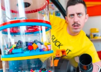 國外網友 DIY 製作「樂高吸塵器」，還能自動分離各種大小的積木塊