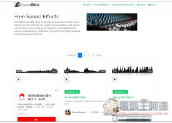 SoundBible 提供大量無版權免費聲音音效素材，各種類型都有