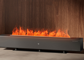 小米推出「米家石墨烯踢腳線電暖器 仿真火焰版」，以水霧搭配 LED 還原火焰般的視覺效果