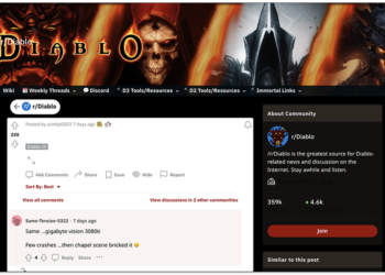 國外多位玩家反應，RTX 3080 Ti 顯卡在玩《暗黑破壞神 4》測試版時無故變磚