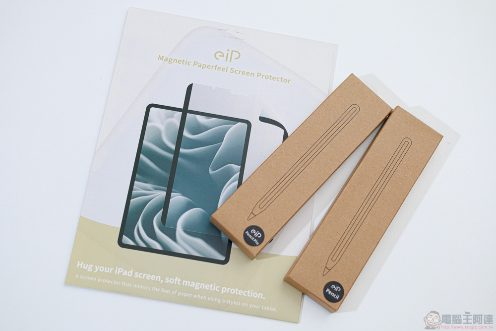 小資族 iPad 體驗全滿足！eiP Magnetix 磁吸可拆式藍牙觸控鍵盤、媲美 Apple Pencil 的磁吸充電觸控筆、專業筆觸磁吸類紙膜 eiP 超大杯全配件開箱 - 電腦王阿達
