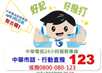 中華電信客服專線7/1起統一了!