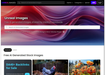 Unreal Images 提供大量由 AI 產生的圖片免費素材，允許商業用途且不用回饋連結